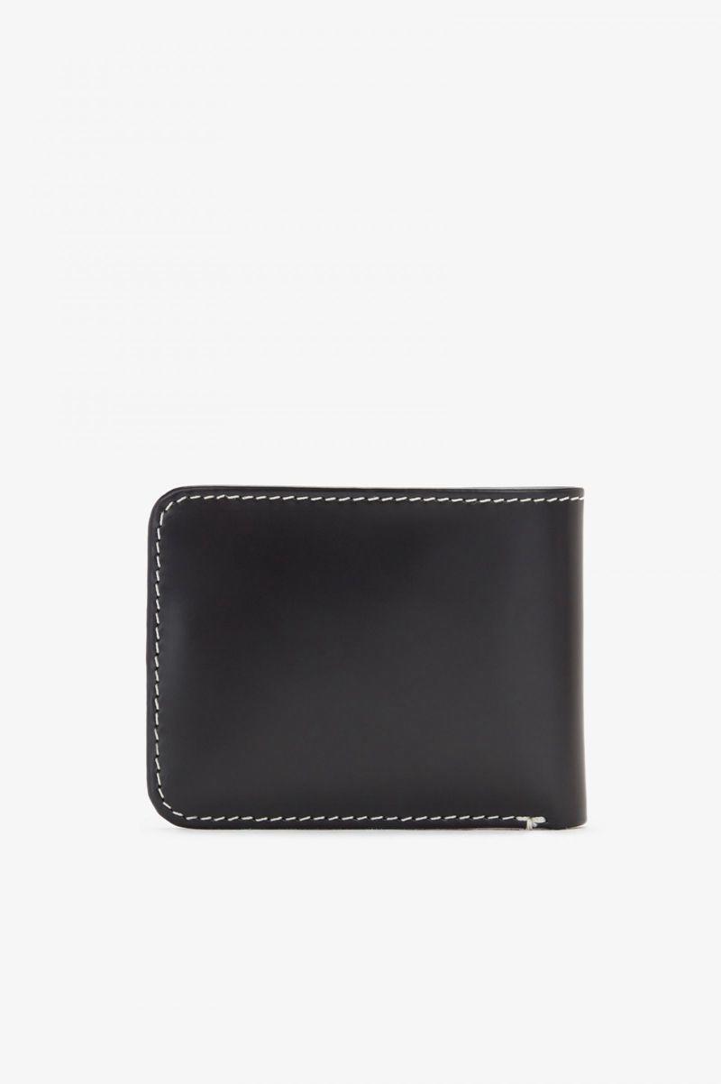 Black Fred Perry Contrast Trim Leather Billfold Men's Bags | PH 1038KORI